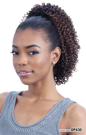 SHAKE N GO EQUAL DRAWSTRING PONYTAIL KINKY JERRY GIRL, FRONT VIEW